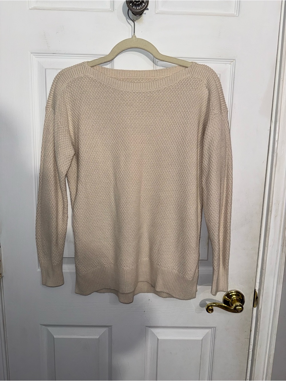LOFT Cream Textured Knit Sweater XS